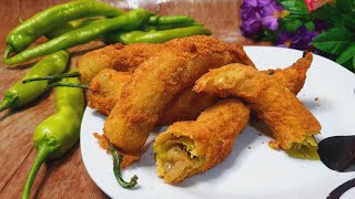 Capsicum Stuffed MyfaRecipe கறி மிளகாய் பஜ்ஜி different methodiftar recipeeavining snacksRamadan [upl. by Acissej]