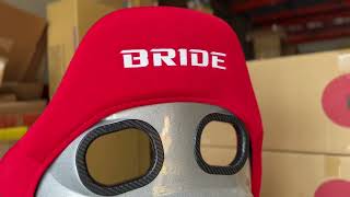 Bride Stradia III RedLow CushionFRP Racing Seat  Box Opening [upl. by Gainer791]