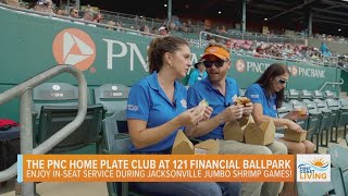 Enjoy InSeat Service During Jacksonville Jumbo Shrimp Games at PNC Bank Home Plate Club [upl. by Aerdnaid]