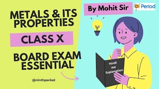 Metals and Its Properties  Class 10  CBSE Science Important Topic  Hindi Explanation [upl. by Esom990]