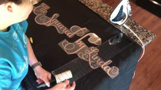 How to Apply HTV to a Tablecloth  Iron AND Heat Press [upl. by Velick]