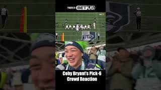 Coby Bryant Pick6 crowd reaction Seahawks vs azcardinals [upl. by Allebasi]