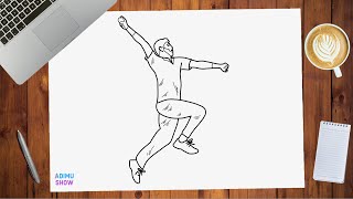 How To Draw Jasprit Bumrah Bowling Action [upl. by Tibbitts]