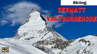 ZERMATT SKIING  Klein Matterhorn to Valtournenche Italy  Skiing from Switzerland to Italy [upl. by Notgnirrac]