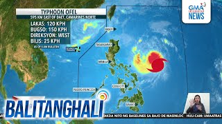 PAGASA  Bagyong OfelPH lumakas pa bilang typhoon  Weather update today  Balitanghali [upl. by Enyamert]