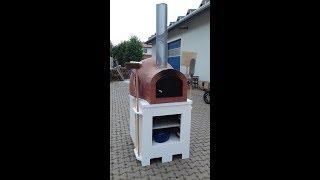 Mobiler Pizzaofen selbst gebaut Holzbackofen Steinbackofen [upl. by Asserak137]