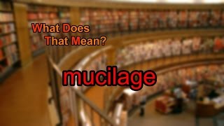 What does mucilage mean [upl. by Weingartner55]