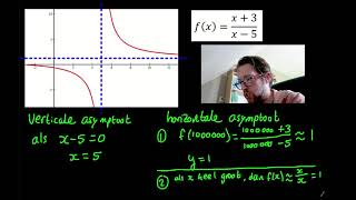 Asymptoten berekenen gebroken functie exponentiële functie en logaritmische functie [upl. by Jala]