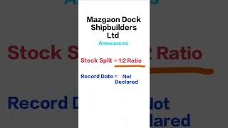 Mazgaon Dock latest news Stock Split News mazgaon defence split stockmarket stocks like 1k [upl. by Llevaj]