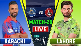 LAHORE QALANDARS vs KARACHI KINGS PSL 9 MATCH 26 LIVE  KK vs LQ LIVE COMMENTARY 2 [upl. by Boni]