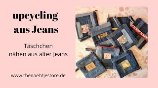 Patchwork Jeans Täschchen JeansUpcyclingProjekt Nähen mit Jeans [upl. by Mercola]