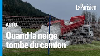 Au Grand Bornand la neige ne tombe pas du ciel elle arrive par camion [upl. by Camroc160]