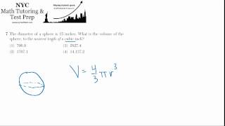 Geometry Regents June2012 7  Volume of a Sphere [upl. by Porush]