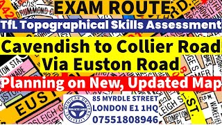 Euston  Cavendish to Collier Road  TfL Topographical Assessment Test 2023  Mock Test amp Training [upl. by Wooster683]