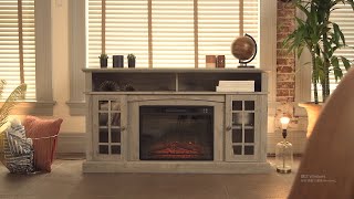 Astorga 58quot TV Stand w 23quot Fireplace [upl. by Cad]