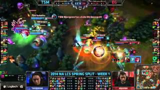 Bjergsen Highlights LCS Week 1 [upl. by Ordnasela]