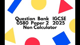 Q2 maths igcse maths 0580 exam education paper2 [upl. by Hedgcock]