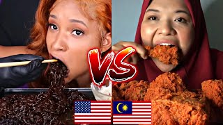 AMERICAN VS MALAYSIAN SPICY MUKBANG🌶️🔥🥵🇺🇲🆚🇲🇾 [upl. by Shulem]