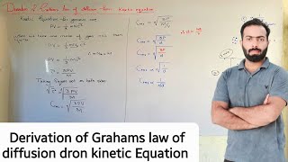 Derivation of Grahams law of diffusion and effusion from kinetic Equation  ch3  11th class Chem [upl. by Livingstone]