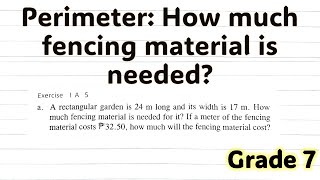 Math Grade 7 Perimeter How much fencing material is needed [upl. by Draude]