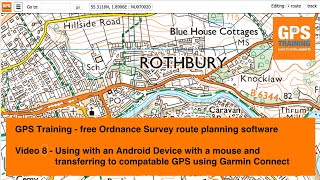 Using Free Ordnance Survey Route Planning Software on an Android Device Mouse  Garmin Connect [upl. by Haelam26]