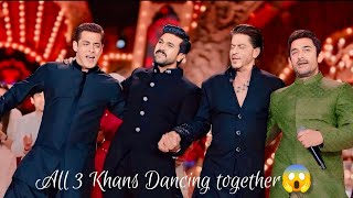 ShahrukhSalman and Aamir khan dancing together in Anant Ambani wedding😱 [upl. by Rastus]