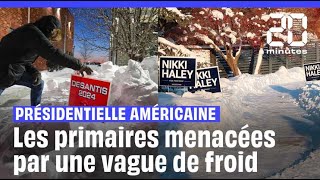 Présidentielle américaine 2024  Les primaires en Iowa menacées par une vague de froid [upl. by Rimidalg484]