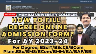 Mumbai University Degree College admission Started AY 202324Complete Process Explained Dinesh Sir [upl. by Lia411]