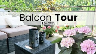 BALCON TOUR  Plantes déco et aménagements du balcon  Eté 2019 [upl. by Ellehcear]