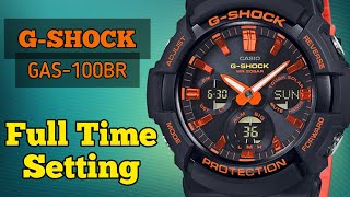 How To Setting Time GSHOCK GAS100BR Solar Watch  SolimBD  gshock diy [upl. by Tamis781]