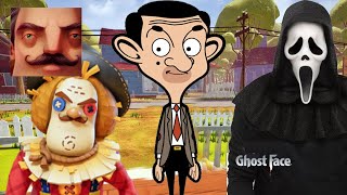 Hello Neighbor  New Secret Neighbor Mr Bean Scarecrow Tron GhostFace History Gameplay Walkthrough [upl. by Akeme]