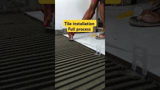 Tile installation full process 💯  shorts tiles [upl. by Olegnad305]