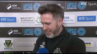 STEPHEN BRADLEY SPEAKS AFTER SHAMROCK ROVERS ENDED UP LOSERS IN TITLE BATTLE WITH SHELBOURNE [upl. by Latsryk]