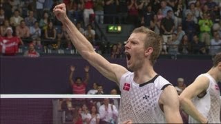 Korea v Denmark  Badminton Mens Doubles Semifinals  London 2012 Olympics [upl. by Ydennek]