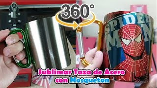 SUBLIMAR Taza de ACERO con Mosqueton en 360 grados [upl. by Baun]