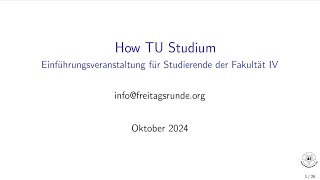 How TU Studium Wintersemester 2024 [upl. by Ecneret]