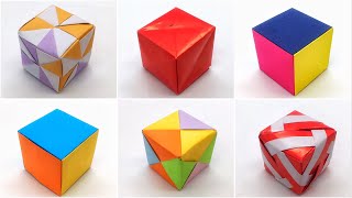 6 DIY Cubes  Origami Tutorial by Paper Folds  971 [upl. by Grefe]