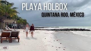 🐚Playa Holbox Hidden Gem 4K Virtual Beach Walking Tour on Isla Holbox Yucatan Mexico Jan ‘24 [upl. by Tanney]