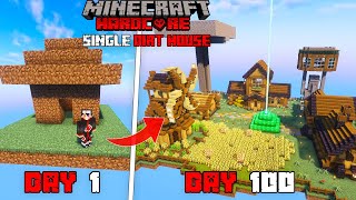 I Survived 100 Days on Single Dirt House Only World in Minecraft Hardcore   HINDI 4k [upl. by Maxentia]