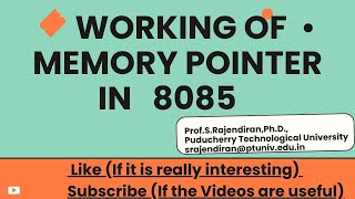 8085 Microprocessor Understanding Memory Pointer Explained [upl. by Bellaude]