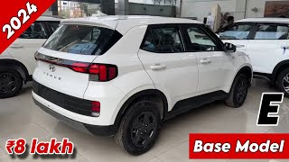 New Hyundai VENUE E Base Model 2024 🔥  Hyundai VENUE E 2024 White Colour Full Review [upl. by Saturday]