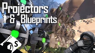 Space Engineers Tutorial Projectors and Blueprints tips tutorials and testing for survival [upl. by Yraunaj]