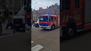 STARKTONHORN Brandweer Brussel Autopomp P10 met spoed emergency firefighter siren brussels [upl. by Jaclyn]