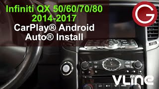 Infiniti QX50 QX60 QX70 QX80 2014 2015 2016 2017 VLine Install CarPlay Android Auto Glove Box NIS9 [upl. by Lyrac]