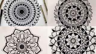 4 mandala drawing for beginners  how to draw MANDALA ART for beginners [upl. by Philipines]