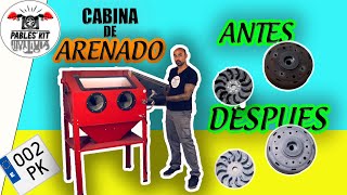 📌🏍🛵 Como funciona una CABINA DE ARENADO O CHORREADORA DE ARENA 220L ✅ [upl. by Limbert]