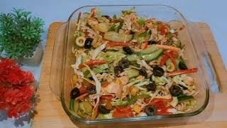 Italian Vegetable Pasta Salad Recipe  Easy amp Delicious  Home made Recipe [upl. by Lidda5]