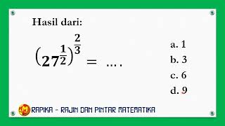 Hasil dari 27 pangkat 1 per 2 pangkat 2 per 3 [upl. by Yolande593]