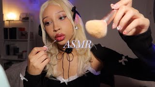 ASMR doing my makeup mouth sounds brushing scratching [upl. by Brenan944]