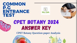 CPET Botany 2024 Answer Key CPET botany exam questions answer Analysis CPET Botany question paper [upl. by Press]